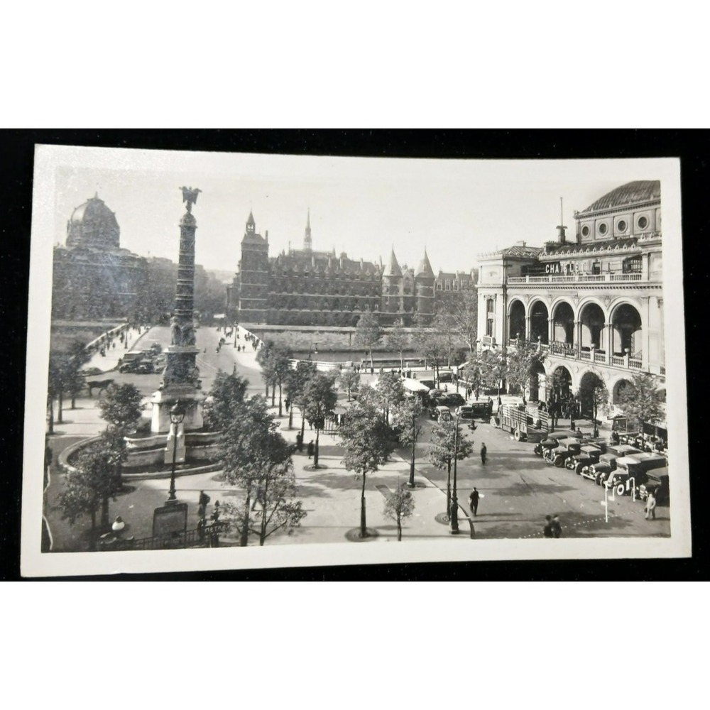 RPPC vintage postcard Paris En Flanant Place du Chatelet